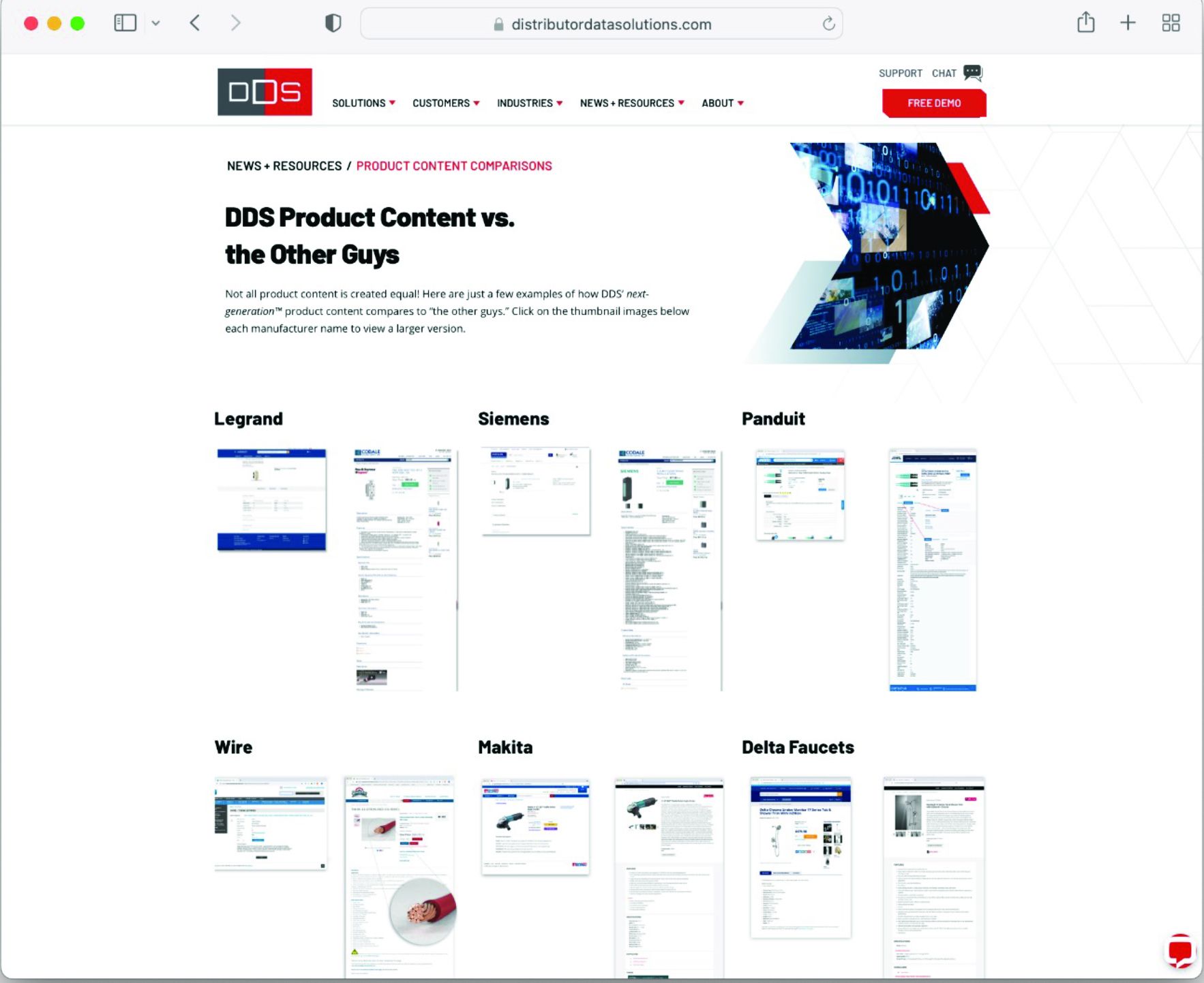 Sample e-commerce product content comparisons can be found on DDS’ website.